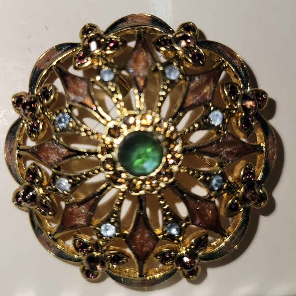 Monet Autumn Round pin